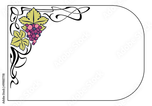 Color frame with grapes