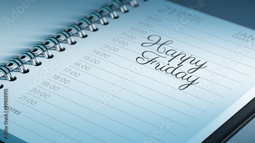 Closeup of a personal calendar setting an important date represe