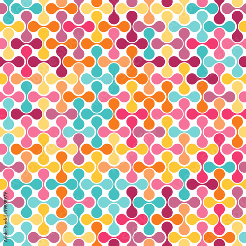 Vector colorful abstract geometric seamless pattern. Metaball pattern