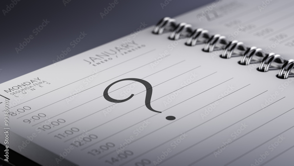 Closeup of a personal calendar setting an important date represe Closeup of a personal calendar setting an important date represe