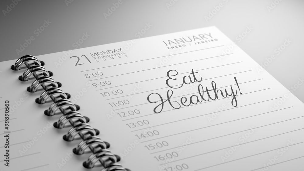Closeup of a personal calendar setting an important date represe
