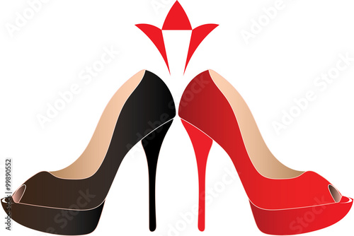 Vector woman shoes logo 