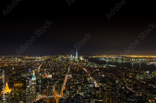 Manhattan night view from Empire State Building