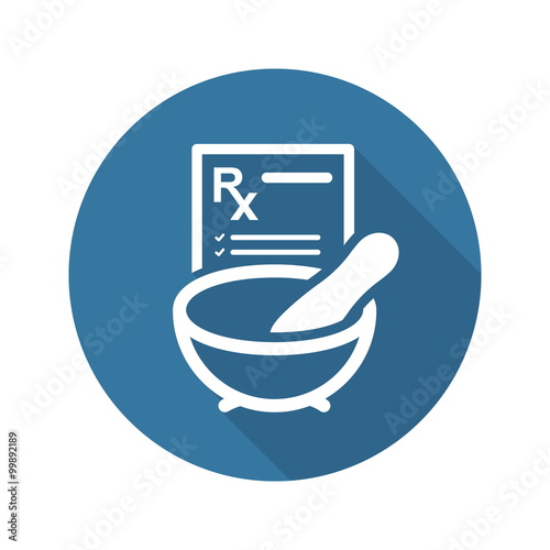 Pharmacy Medicine Icon. Flat Design.