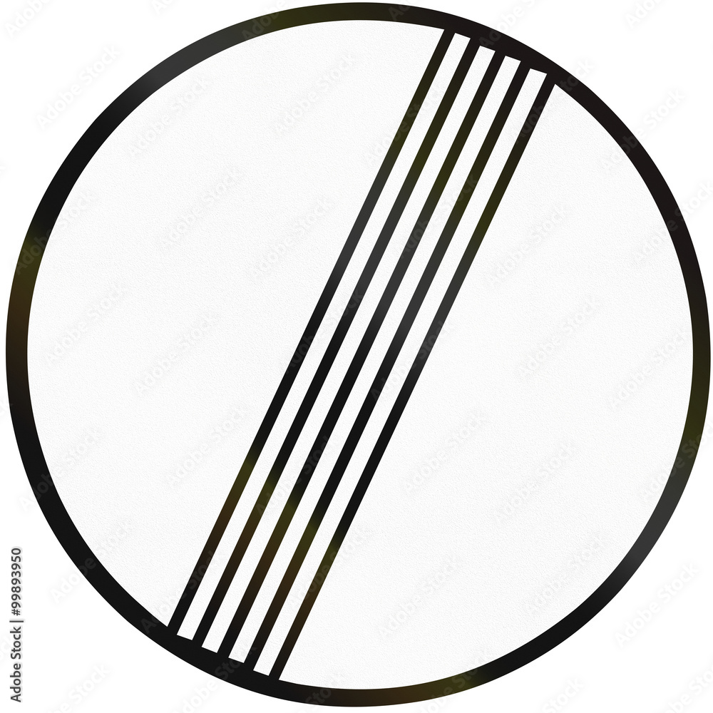 Road sign used in Slovakia - End of previous restriction Road sign used in Slovakia - End of previous restriction