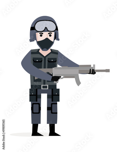 policia con rifle de asalto