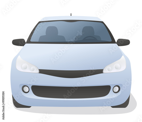 Generic car front view, vector illustration