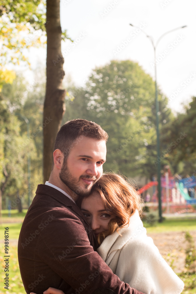 Fototapeta premium Couple in the autumn park