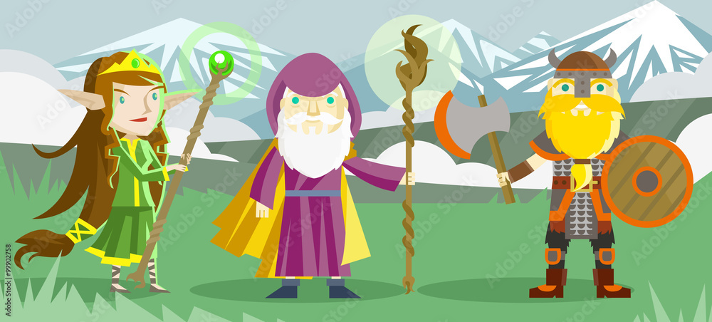 Fototapeta premium epic fantasy characters