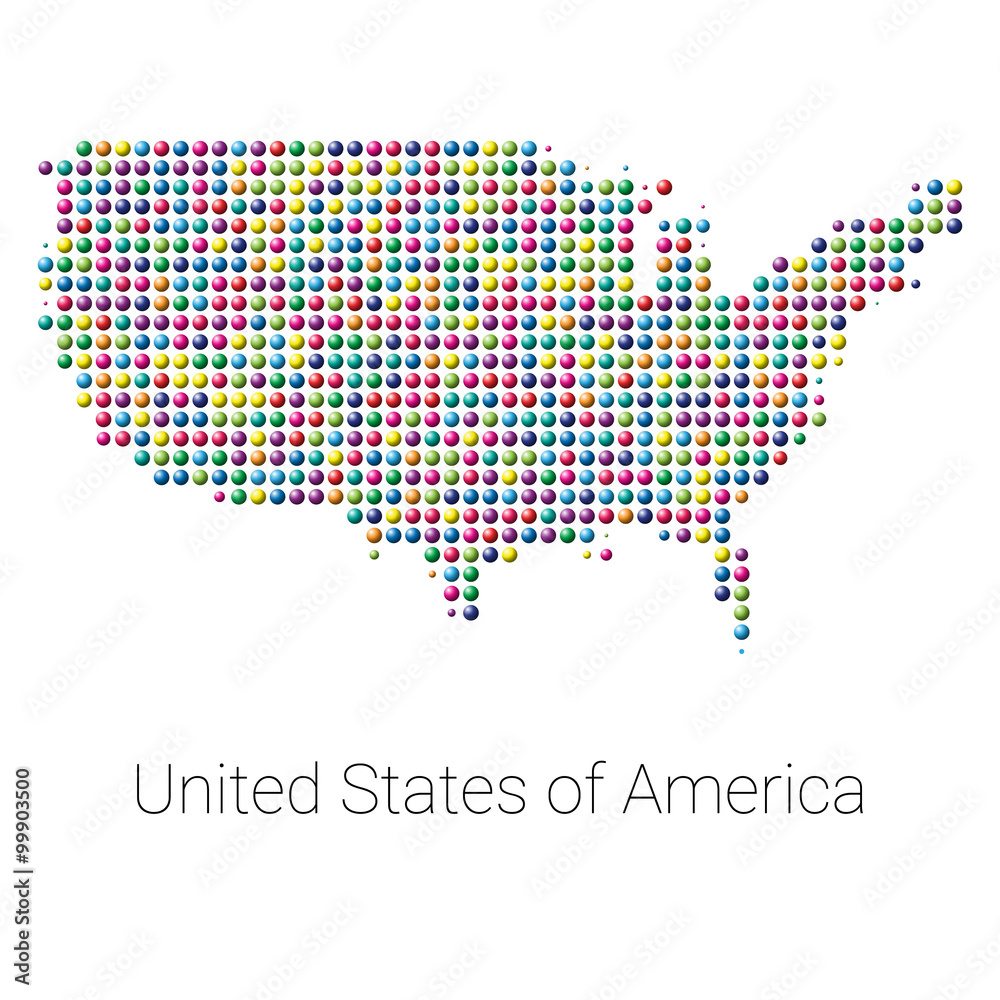 Fototapeta premium USA Map vector colored dotted design