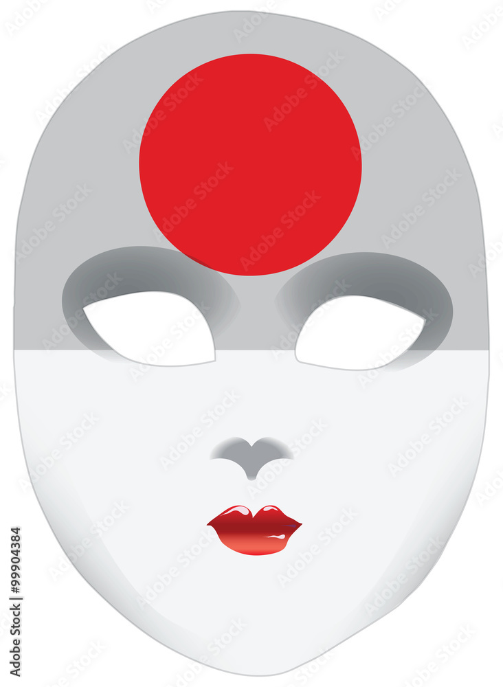 Abstract face mask with the flag of Japan Abstract face mask with the flag of Japan
