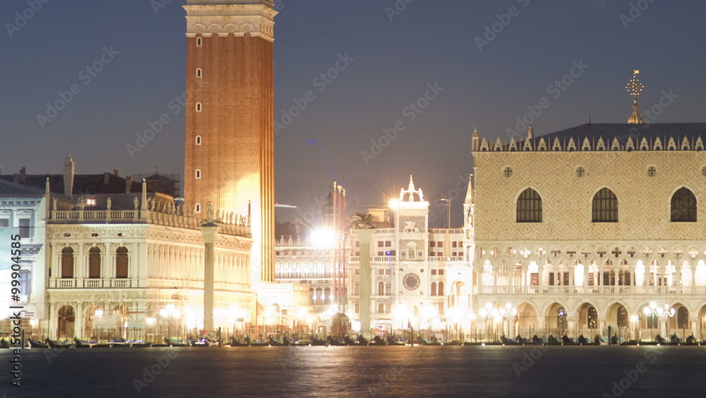 Saint Mark Square time-lapse at night from San Giorgio. Cropped. Saint Mark Square time-lapse at night from San Giorgio. Cropped.