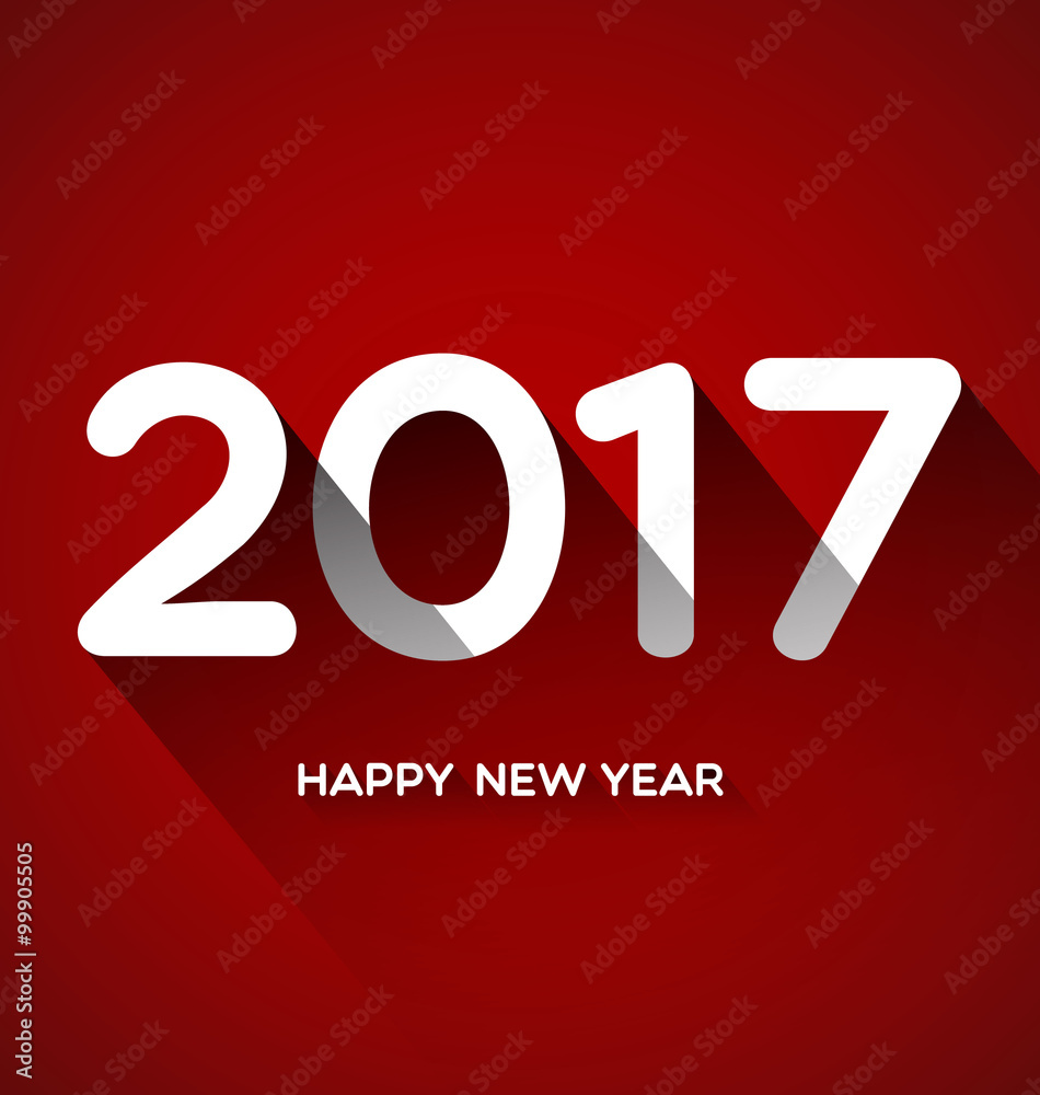 Happy New Year 2017 on Red Background Happy New Year 2017 on Red Background
