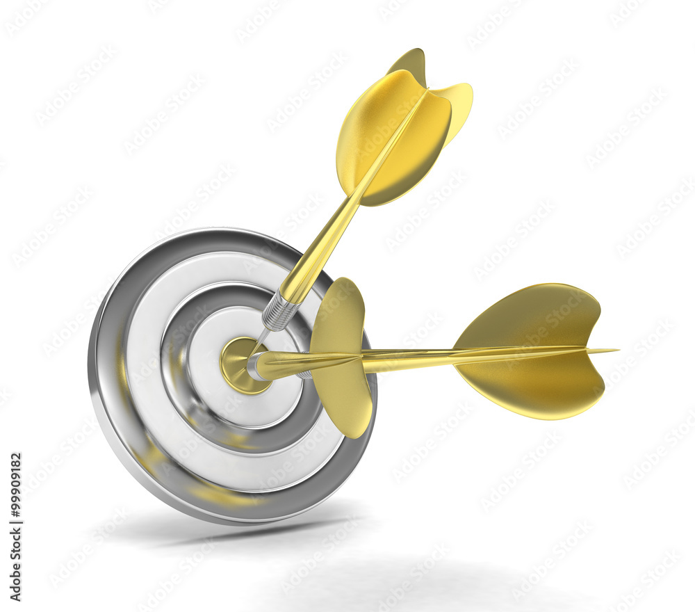 Three arrows darts in center. Three arrows darts in center.