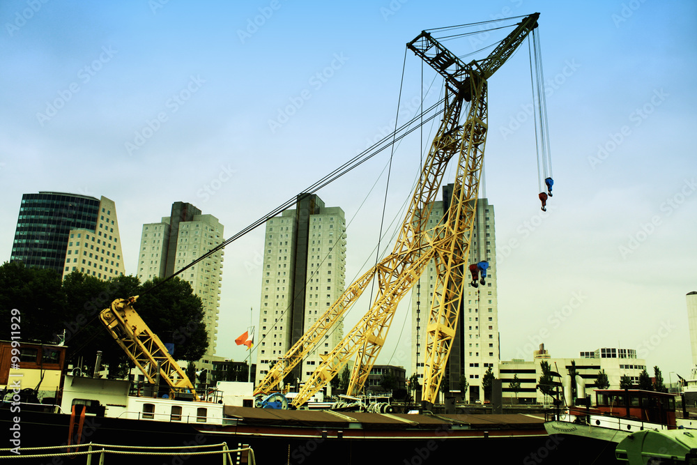 cargo crane in Rotterdam Pier