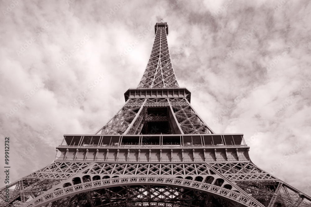 Eiffel Tower with Cloud Background, Paris, France