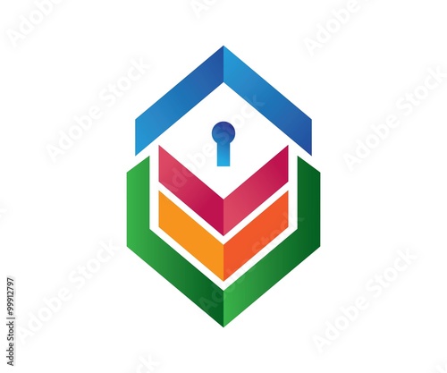 multicolors chevron house key hole