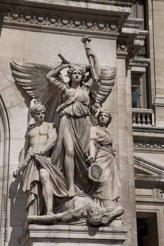 Sculpture on the Facade of Palais Garnier Opera House; Paris, France