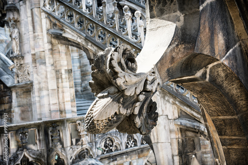 Exterior detail of Milan cathedral (Duomo di Milano) photo