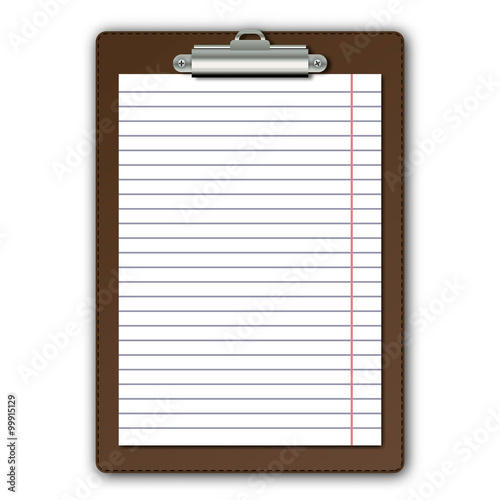 Brown tablet with paper