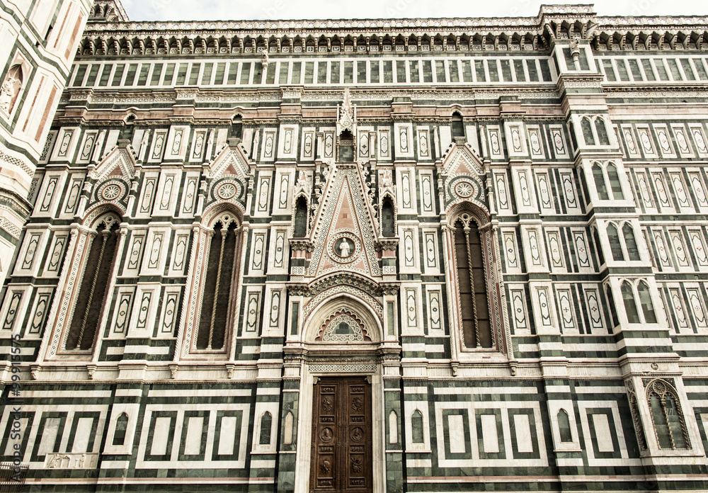 Facade of the Florence cathedral Santa Maria del Fiore