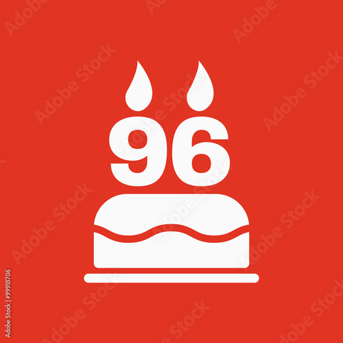 Wallpaper Mural The birthday cake with candles in the form of number 96 icon. Birthday symbol. Flat Torontodigital.ca