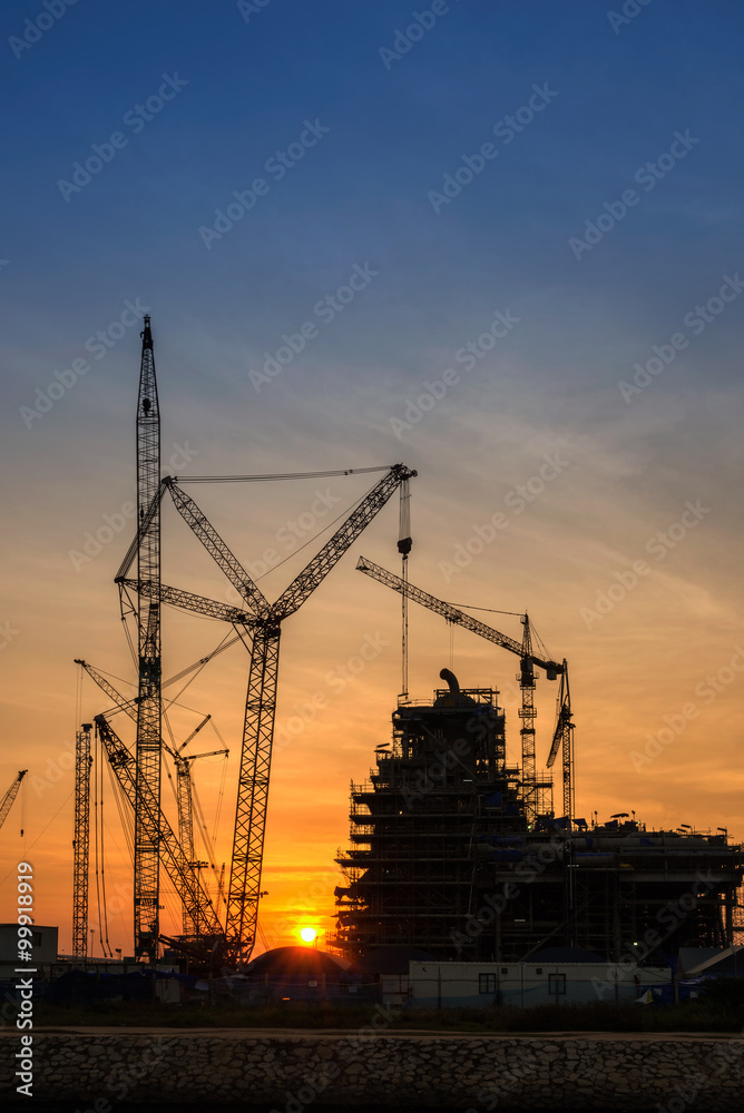 Crane of building construction