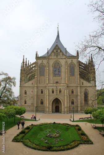 KUTNA HORA, CZECH REPUBLIC - APRIL 29, 2013: View Of Saint Barbara's Church (Cathedral of St Barbara) in Kutna Hora, Czech Republic