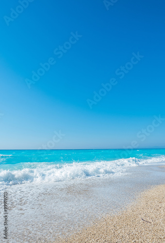 Fototapeta Naklejka Na Ścianę i Meble -  Amazing beach with clear waters  in Greece