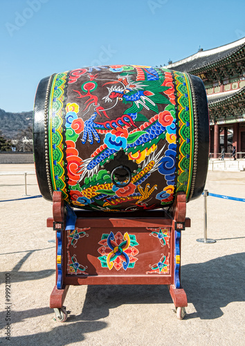Korean traditional drum called 'Buk' at Gyeongbokgung Palace