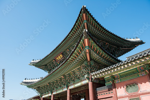 the palace doors in the palace in Seoul  South Korea.