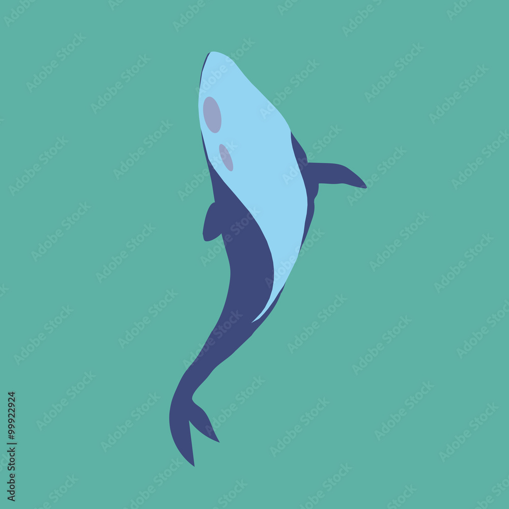 Obraz premium Whale on a blue background