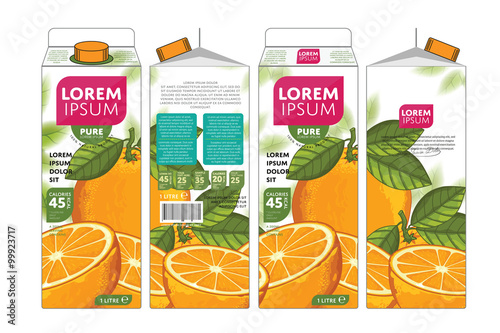 Template Packaging Design Orange Juice