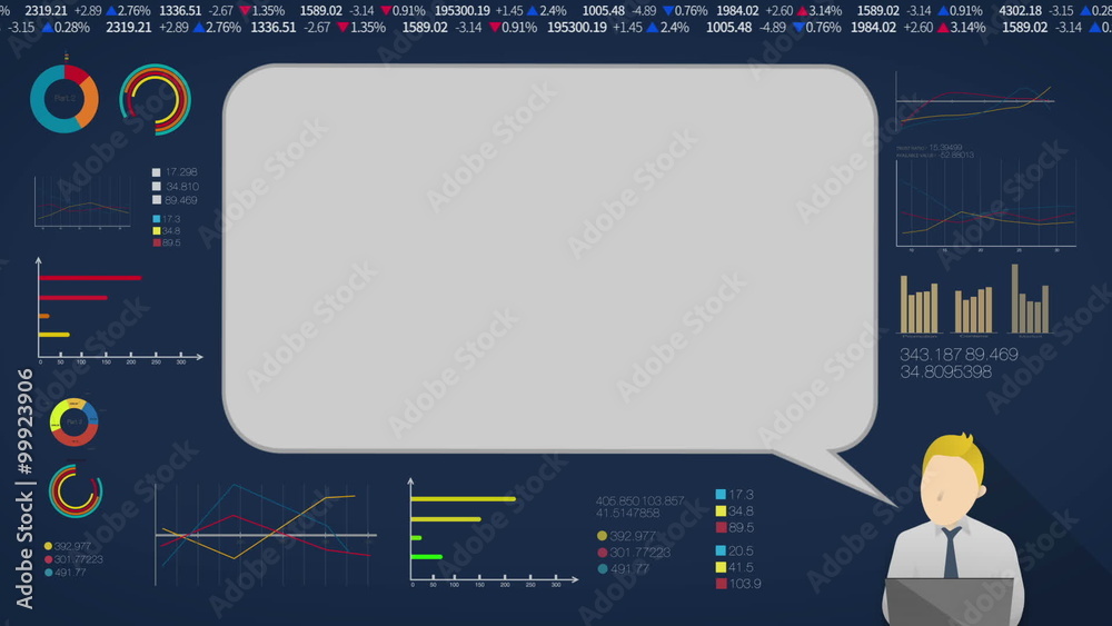 Concept of thinking Man insight for marketing financial presentation. powerpoint template(included alpha)