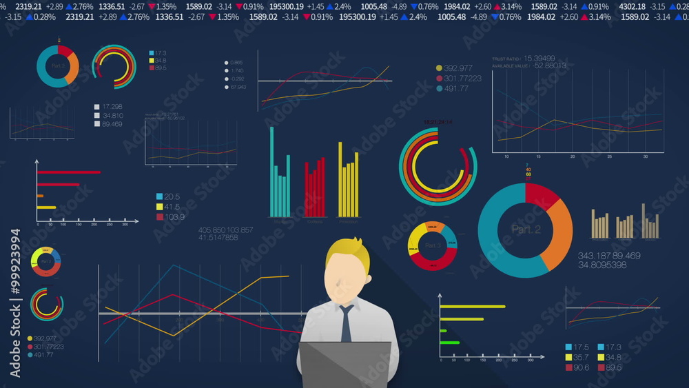 Concept of thinking Man for financial business presentation. powerpoint template(included alpha)