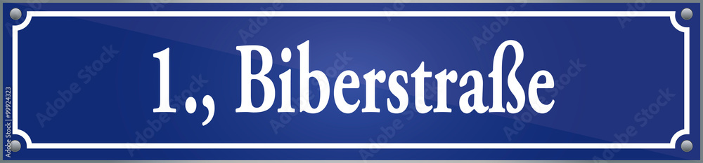 Straßenschild Biberstraße im ersten Wiener Gemeindebezirk in Wien Österreich Straßenschild Biberstraße im ersten Wiener Gemeindebezirk in Wien Österreich