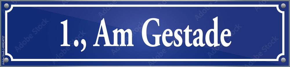 Straßenschild Am Gestade im ersten Wiener Gemeindebezirk in Wien Österreich Straßenschild Am Gestade im ersten Wiener Gemeindebezirk in Wien Österreich