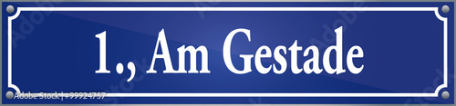 Straßenschild Am Gestade im ersten Wiener Gemeindebezirk in Wien Österreich