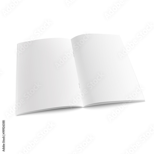 Blank open magazine template with staples.