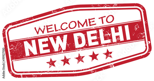 welcome to new delhi stamp