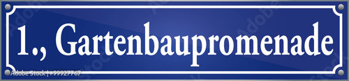 Straßenschild Gartenbaupromenade im ersten Wiener Gemeindebezirk in Wien Österreich