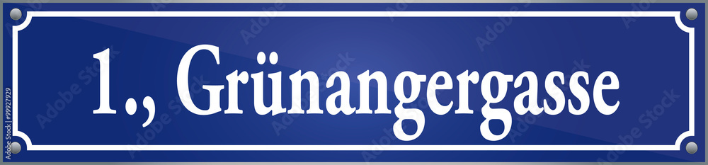 Straßenschild Grünangergasse im ersten Wiener Gemeindebezirk in Wien Österreich Straßenschild Grünangergasse im ersten Wiener Gemeindebezirk in Wien Österreich