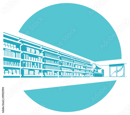 Vector shelves in store. supermarket.