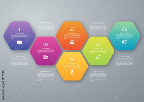 Vector circle hexagon infographic