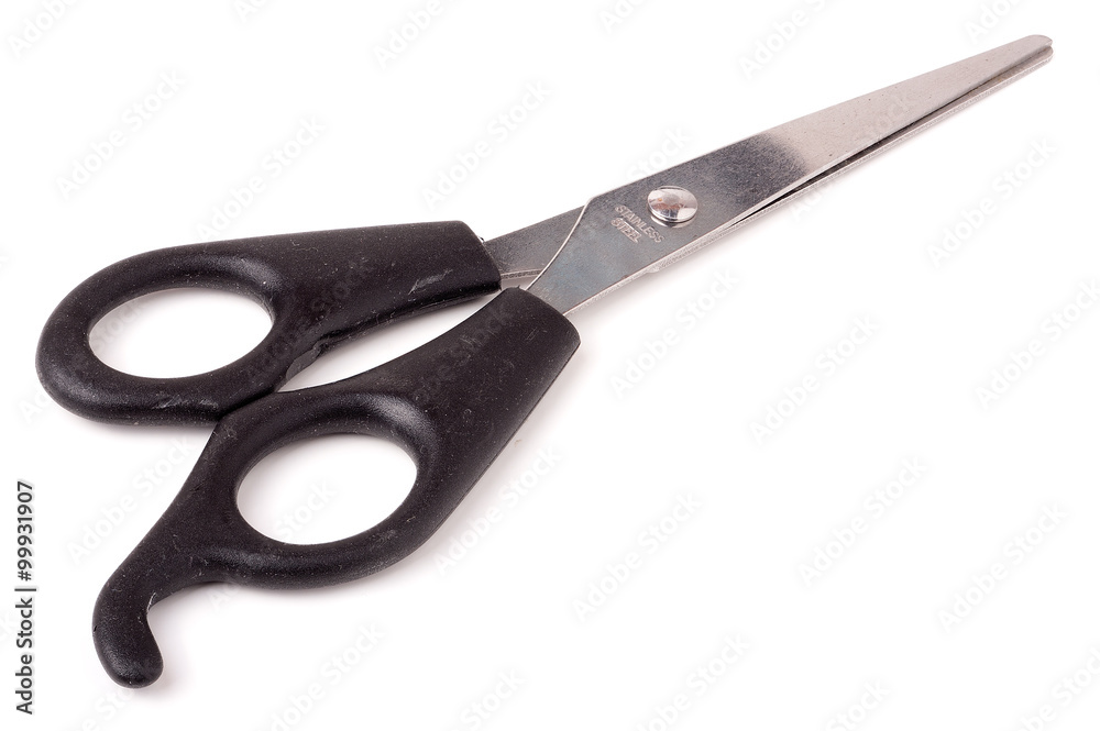 isolated black scissors - white background isolated black scissors - white background