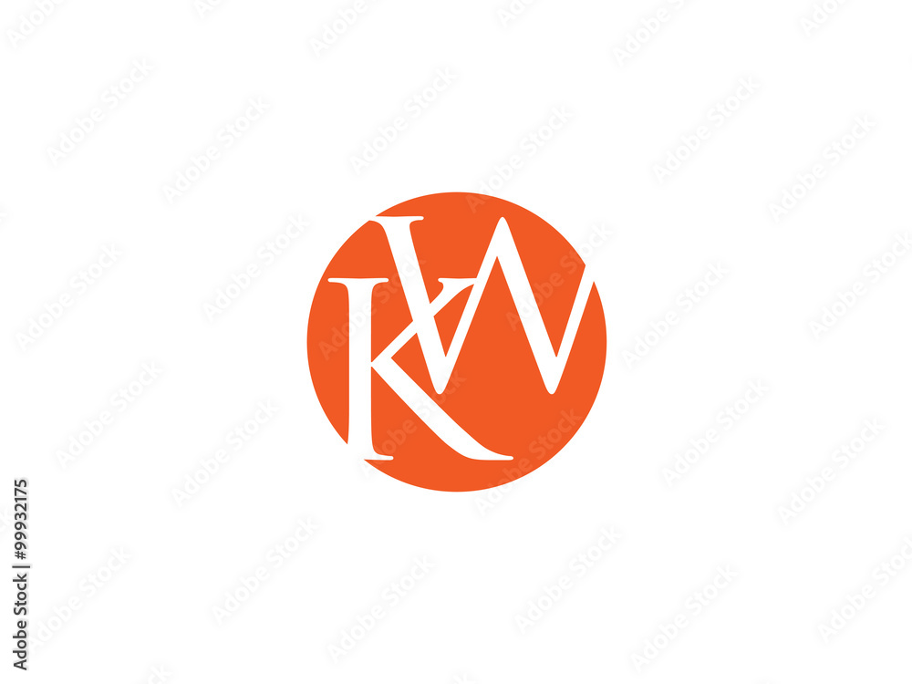 Fototapeta premium Double KW letter logo