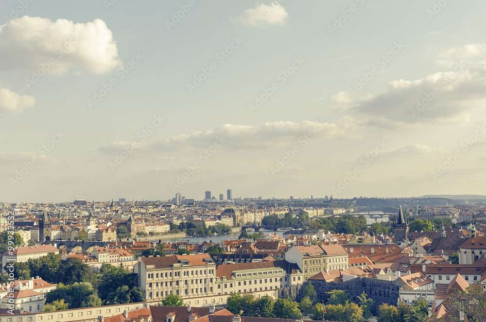 Panorama of Prague. View from above.