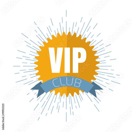 VIP club logo in flat style