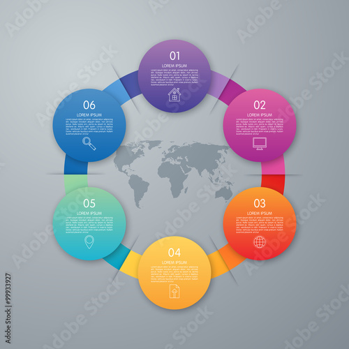 Infographic design with colored