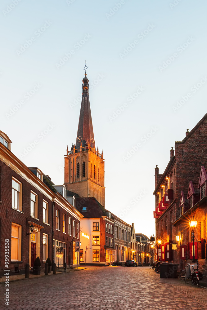 Fototapeta premium Ancient Dutch street in the city of Doesburg